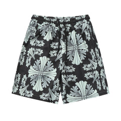 Chrome Hearts Black & Gray Large Cross Monogram Sweatshorts