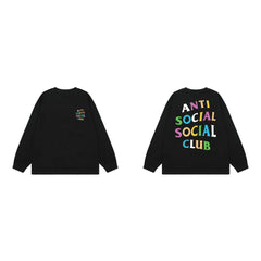 Anti Social Social Club Multi-Color Logo Long Sleeve T-Shirt - Black