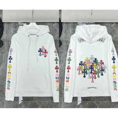 Chrome Hearts Multi-Color Cluster Cross Hoodie (White)