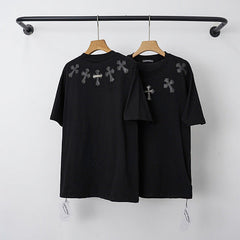 Chrome Hearts Collar Cross Print Short Sleeve T-Shirt (Black)