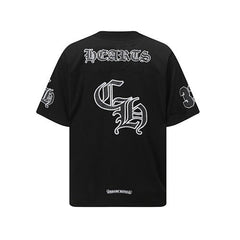 Chrome Hearts Gothic "CH" Logo Jersey Short Sleeve T-Shirt (Black)