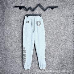 Chrome Hearts Horseshoe & Side-Pattern Lounge Pants (Light Grey)