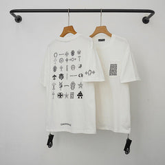 Chrome Hearts Multi-Icon Element Matrix Short Sleeve T-Shirt (White)