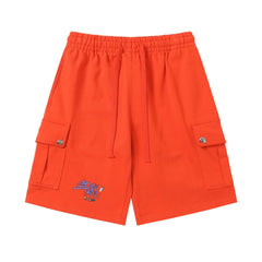 Chrome Hearts Bright Orange Cargo Graphic Sweatshorts