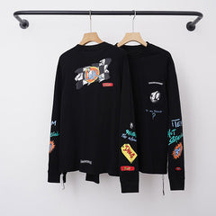 Chrome Hearts Graffiti Sticker Patch Multi-Graphic Long Sleeve (Black)