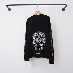 Chrome Hearts Multi-Color Sleeve Horseshoe & Cross Long Sleeve (Black)