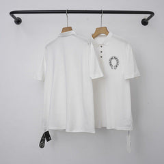 Chrome Hearts Horseshoe Logo Short Sleeve Polo Shirt (White)