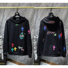 Chrome Hearts Multi-Color Cross & Graffiti Hoodie (Black)