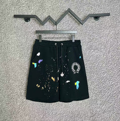 Chrome Hearts Black Paint Splatter & Horseshoe Sweatshorts