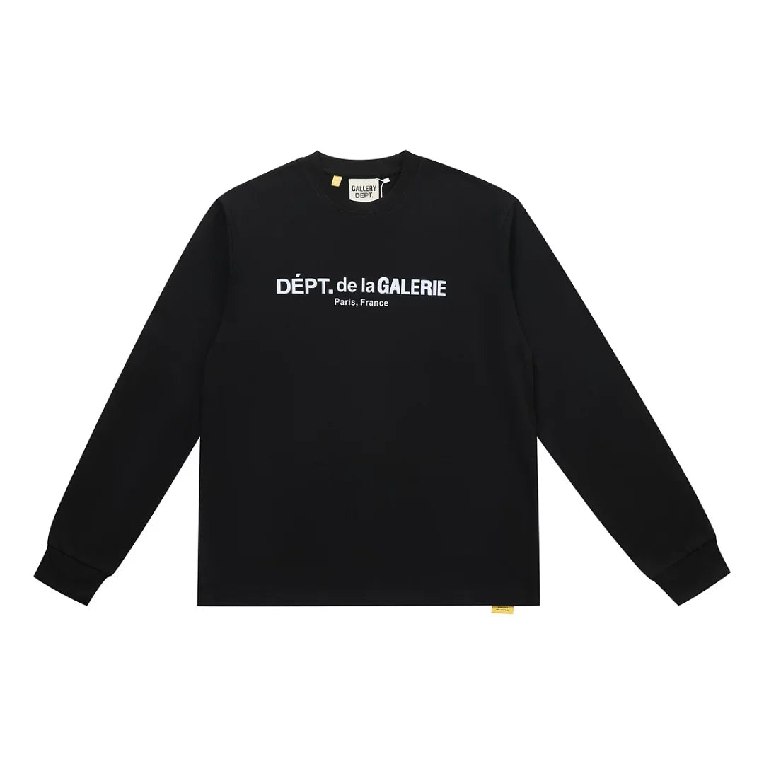 Gallery Dept. Front-Logo DÉPT. de la GALERIE Long Sleeve T-Shirt - Black